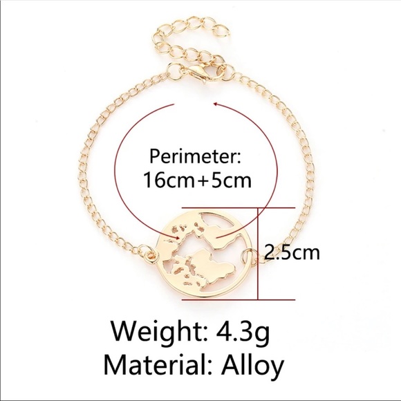 NEW world globe bracelet in gold - Picture 3 of 4